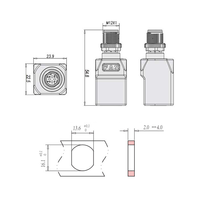 M12 4Pin D-coded 公頭直型轉(zhuǎn)RJ45直型、0C4ES1