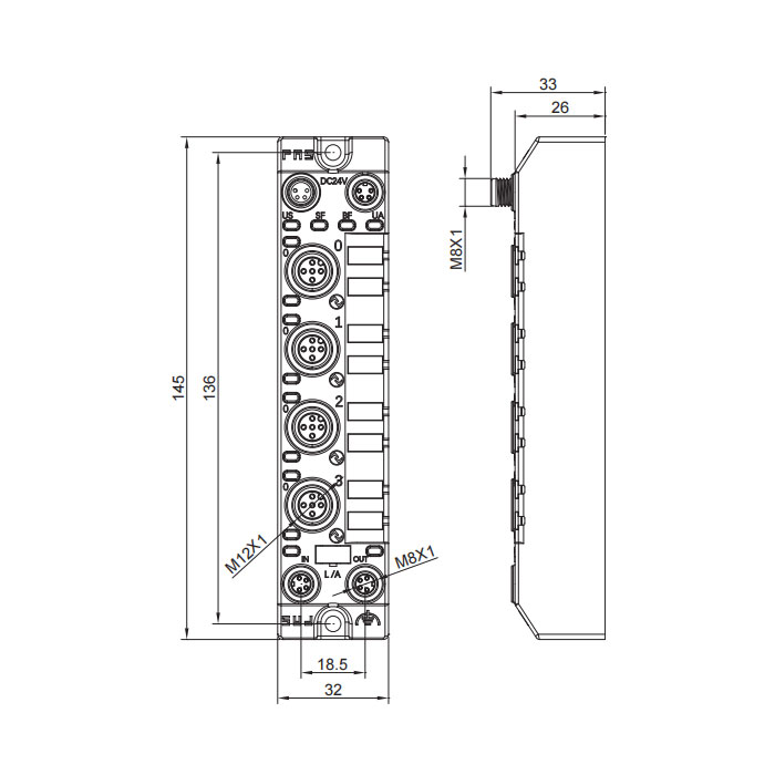 支持 PROFINET 協(xié)議、4端口、IO-Link主站、Class A、001AA3